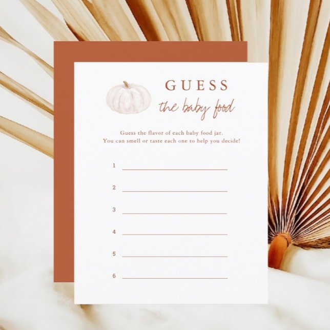 Boho Fall Pumpkin Chá de fraldas Adivinha A Comida (Criador carregado)