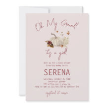 Boho Fall Pumpkin Watercolor Girl Convite Para Beb