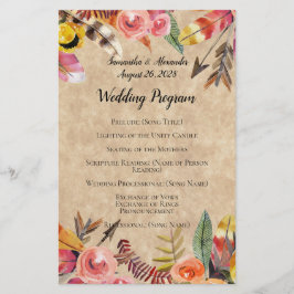 Boho Feather Arrows Flores Casamento Russo