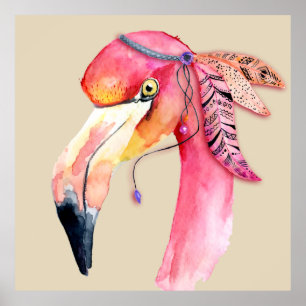 Boho Fiona Flamingo Poster
