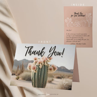 Boho | Flor Cactus | Estética | Cartões de agradec