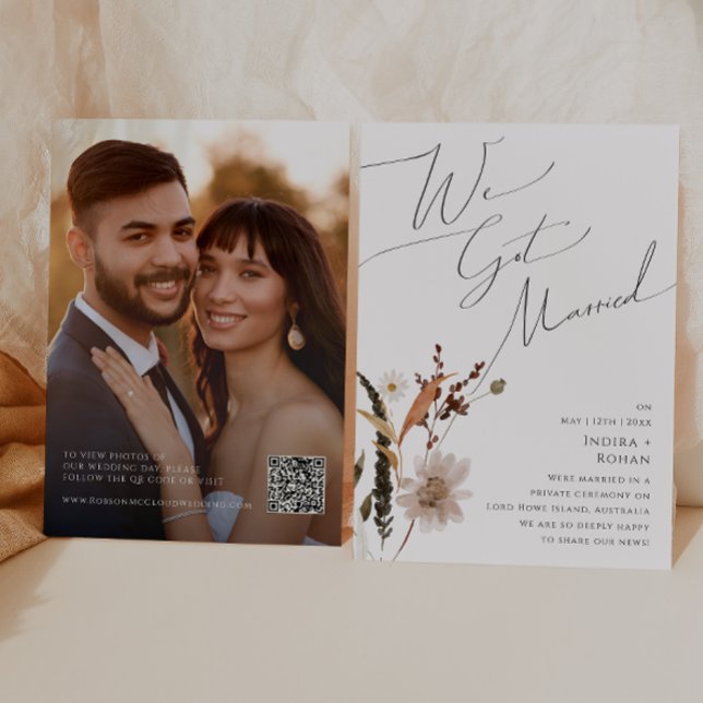 Boho Flor de Outono Selvagem | anúncio de casament (Criador carregado)