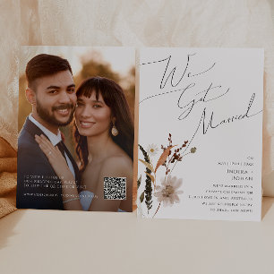 Boho Flor Silvestre de Outono   anúncio de casamen