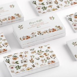 Boho Flora Chá de fraldas Fralda Raffle Cartão de