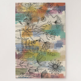 Boho Flora | Quebra-Cabeça de Arte Botânica Colori