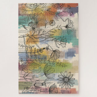 Boho Flora | Quebra-Cabeça de Arte Botânica Colori