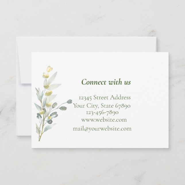 Boho Floral 3,5" x Cartões de agradecimentos plano (Verso)