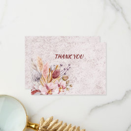 Boho Floral 3,5" x Cartões de agradecimentos plano