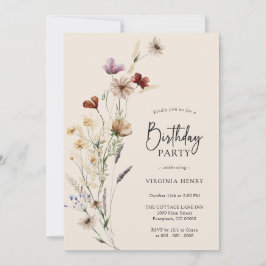 Boho Floral Aniversário Convite