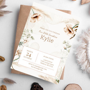 Boho Floral Aniversário Convite para Meninas