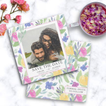 Boho Floral Aquarela Salve o Dia do Casamento