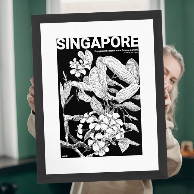 Boho Floral Blossoms Home Decor Wall Art Impressão (Boho Wall Art Asian Floral Blossoms Travel Sketch)