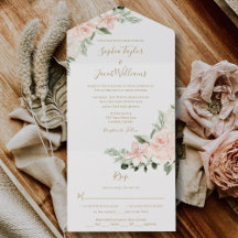 Boho Floral Blush Pink e Sage Green Weds