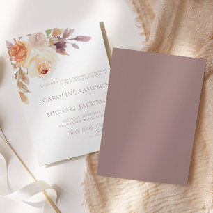 Boho Floral Burnt Orange Casamento outono Convite