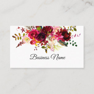 boho floral, cartão de visita floral
