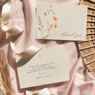Boho Floral Cartões de agradecimentos De Casamento