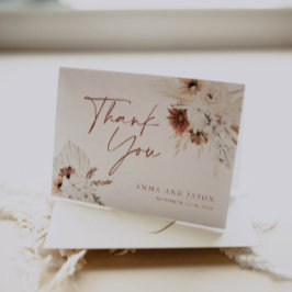 Boho Floral Cartões de agradecimentos De Casamento