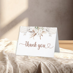 Boho Floral Cartões de agradecimentos Neutral Pamp