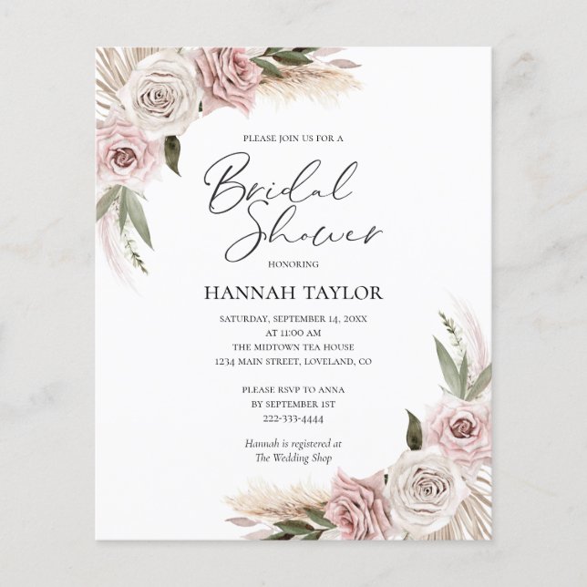 Boho Floral Chá de panela (Frente)