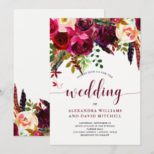 Boho Floral   Convite De Casamento