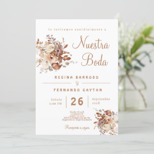 Boho Floral - Convite de casamento espanhol