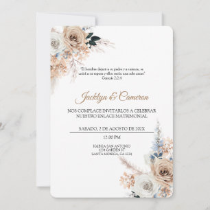 Boho Floral - Convite De Casamento Espanhol