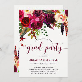 Boho Floral | Convite de festa de formatura