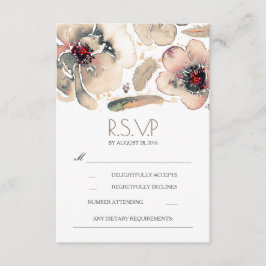 Boho Floral Feenas Watercolor Ivory RSVP Placa