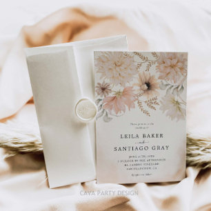 Boho Floral Foto Convite