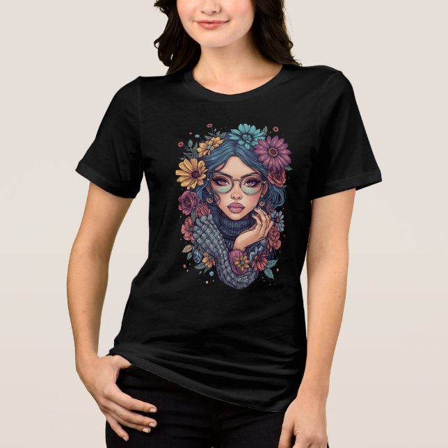 Boho Floral Girl T-Shirt (Frente)