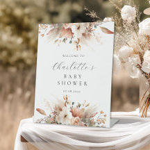 Boho Floral Grama Pampas Rosa Bem-vindo
