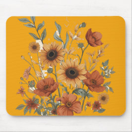 Boho Floral Mouse Pad - Girassóis Quentes