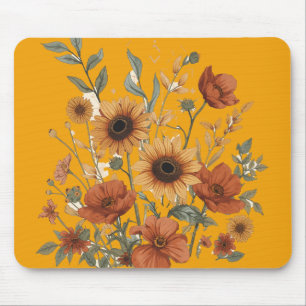 Boho Floral Mouse Pad - Girassóis Quentes