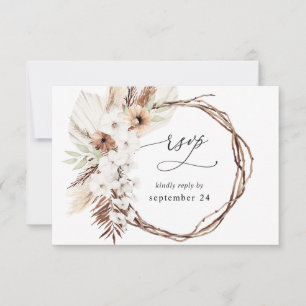 Boho Floral Neutro Russo com RSVP 3