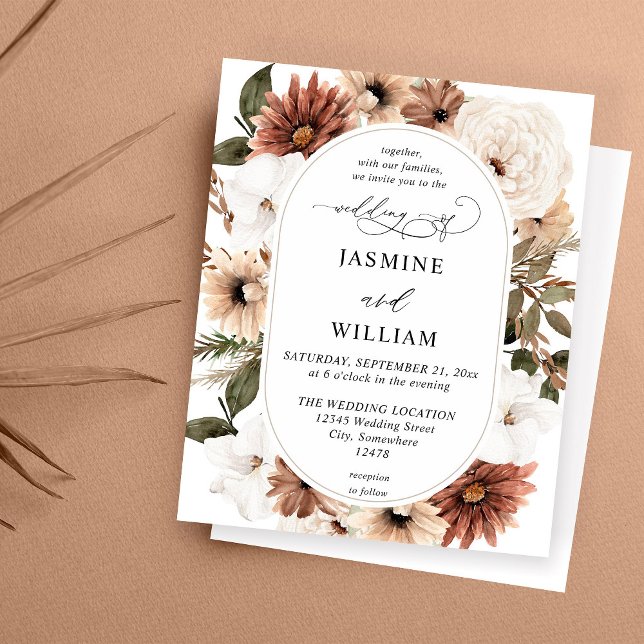 Boho Floral Neutro Rústico do Orçamento (Criador carregado)