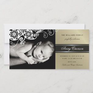 Boho Floral Paisley Elegante Anúncio de Nascimento