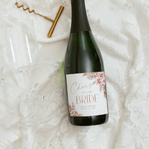 Boho Floral Pampas Rosa Dourado Cheers