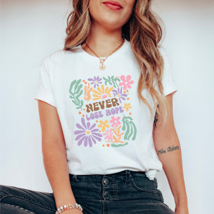 Boho Floral Retro Nunca Perder Esperança Camisa