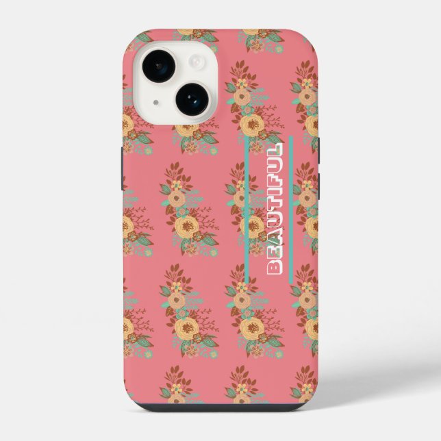 Boho Floral Rosa Moderno  (Verso)