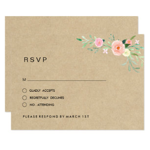 Boho floral rústico que Wedding RSVP