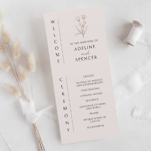 Boho Floral Sketch Programa de Casamento Fotográfi