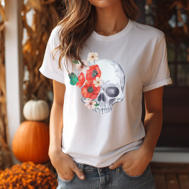 Boho Floral Skull T-Shirt