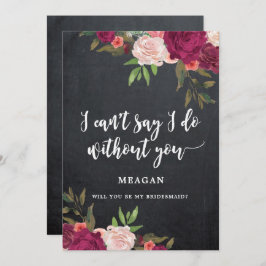 boho floral você será meu cartão de dama de honra