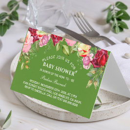 Boho Floral Watercolor Gênero Chá de fraldas neutr