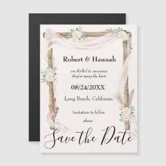 Boho Floral Wedch Imã salve a data