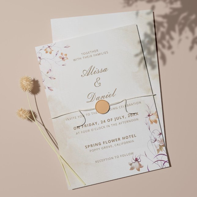 Boho Floral Wedding Convite (Criador carregado)