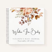 Boho Florals Deseja O Livro De Chás de fraldas