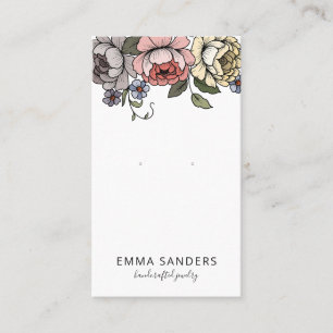 Boho Florals Ouvindo Cartões De Exibição De Joias