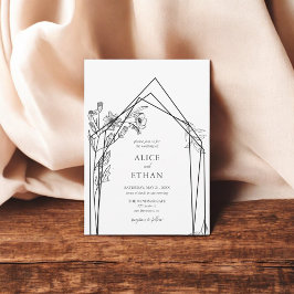 Boho Flowers Convite Geométrico