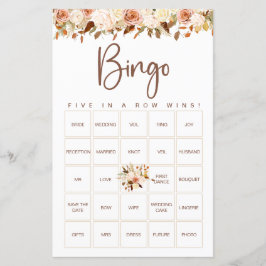 Boho Flowers Fall | Jogo de Bingo Bridal